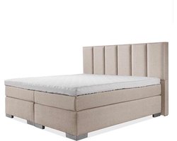 BedNL - Boxspring Utrecht - 200x200 Compleet beige 6 Balken