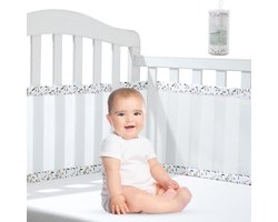 Bedomranding voor babybed - 2 stuks - aanpasbaar - maximale zichtbaarheid - 60 x 120 cm - 70 x 140 cm - plantkleur - ademend