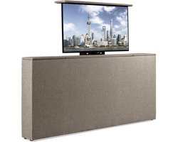 Bedonderdeel - Soft bedden TV-Lift meubel Voetbord - Max. 32 inch TV - 80 breed x85x21 - Lederlook Taupe