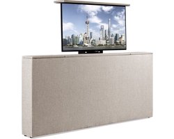Bedonderdeel - Sweet Sleep TV-Lift meubel Voetbord - Max. 43 inch TV - 150 breed x85x21 - Lederlook Taupe