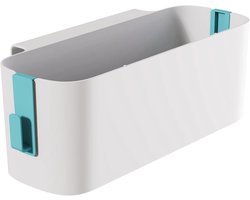 Bedorganizer om op te hangen - hangmanden met 2 afneembare haken - robuuste nachtkastje caddy voor slaapzaal en kantoor - blauw