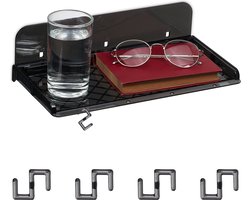 bedplank - zwevend - voor hoogslaper - hangend - kunststof - zwart