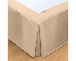 Bedrok Boxspringhoes - Bedrok Boxspring - Slaapkamer Decoratie - Lange Val Tot Grond - 90 x 200 cm - Beige