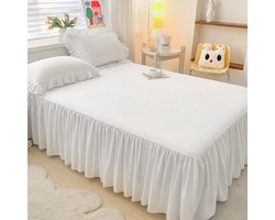 Bedrok Matrashoes - 180 x 200 cm - Elastische Zoom Beddengoed, Effen Bedrok Met Elastische Tailleband - 43 cm Zoomlengte Verbergt Matras En Bedframe - Krimpbestendig Laken - Slaapkamerdecoratie