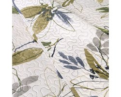 Bedrukt Bedsprei FLORI – 170x210 cm – Gewatteerd Microvezel – Met Bies