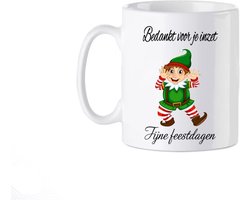 Bedrukte Beker Fijne feestdagen Mok Quote Tekst Mug Spreuken Gepersonaliseerd Cadeau Geschenk Kerst Pakket Christmas Bedrijf Collega Werknemer Werkvloer
