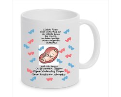Bedrukte mok aanstaande vader, Vaderdag, Mok, Beker, Cadeau, Papa, Aanstaande vader, Aanstaande papa