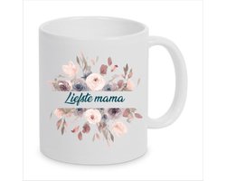 Bedrukte mok voor de liefste mama met bloemen, Liefste mama, Bedrukte mok, Beker, Moeder, Moederdag, Cadeau, Koffie mok, Mama