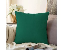 Bedrukte Sierkussenhoes - Kussenhoes 70x70cm - Donkergroen - Sierkussenhoes voor vloerkussen - Kussensloop