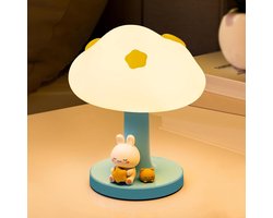 Bedside Lamp Battery Powered - Kids Night Light with Cloud Design for Baby Nursery Room Essentials - Newborn Kawaii Mushroom Touch Lamp