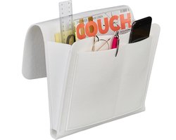 bedside pocket- 5 vakken - vilt - 26 x 28 x 5 cm - bank - wit