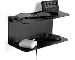 Bedside Tafel Set van 2 Stuks Zwart 20 x 10 x 10 cm