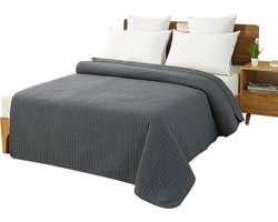 Bedsprei - Grijs - Polyester - 240x260cm - Black Friday aanbieding