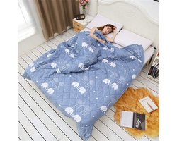 Bedsprei Microfiber voor Tweepersoons- en Eenpersoonsbedden - Gequilt Dekbed voor Sofa en Bed (Olifant, 170 x 200 cm)