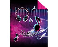 Bedsprei - Music - Paars - 170x210 cm - Microvezel