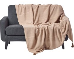bedsprei - plaid - bankkleed - wasbare stof met fijne ribbels - 100% katoen