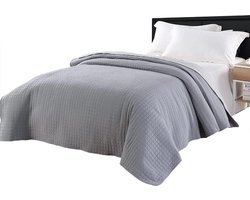 Bedsprei polyester - ademend & stijlvol - zachte en robuuste afwerking - elegante grijstinten - 240x260 cm