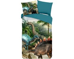 Bedsupplies - Dekbedovertrek Dinosaurussen - 140x200/220/240 - Multi Kleur