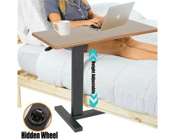 Bedtafel - Bed tafeltje met wielen - Laptop Tafel - Laptop Houder - Laptop Bureau - Verrijdbaar - In Hoogte Verstelbaar - Voor Thuiswerken - Stand Voor Ziekenhuis - Ons Nachtkastje Lade.