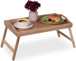 bedtafel inklapbaar - voor op bed - bamboe - 25 x 60 x 30 cm - dienblad op pootjes
