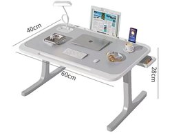 Bedtafel - Tafel voor in bed of op de grond - Bureau voor laptop - Inklapbaar - 60 x 40 x 28 cm