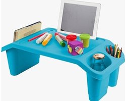 Bedtafel voor Kinderen | Met vakjes | Eettafel kinderen | Multifunctioneel | Tekentafel | Blauw | Kunststof