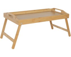 Bedtafeltje - naturel - 60x24x30 cm - met handgrepen