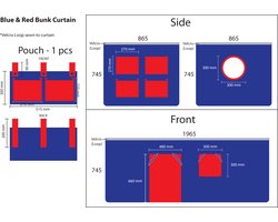 Bedtent Domino - Vipack - Kinderkamer - Rood - Polyester - Kinderkamer -