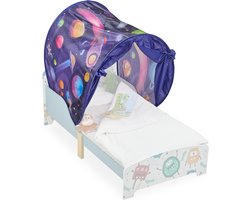 bedtent voor kinderen - 220 x 79 cm - bedtunnel kinderbed - pop-up systeem - droomtunnel - universum