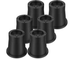 Bedverhogers Set - 6 Stuks - 7 cm - Rubberen Meubelverhogers voor Meer Opslagruimte - Geschikt voor Ronde en Vierkante Poten - 6000 lbs Draagkracht