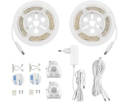 Bedverlichting met bewegingssensor - Dimbaar LED-nachtlampje - LED-strip met nachtsensor - Wit - 200cm x 1cm x 1cm