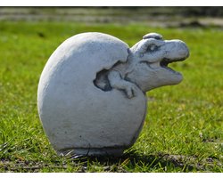 Beeld Dino uit Ei - Steen - 22 cm