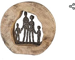 Beeld Family - hout - staal (bronskleur) Casablanca