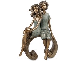 Beeld - Liefde - 33x22x10cm - Polyresin - Kinderen - Goud - Bronz - Kunst