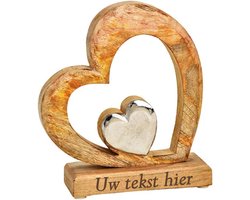 Beeld mangohout "Tender Love" te personaliseren met gravure - Verjaardag - Valentijn - Liefde