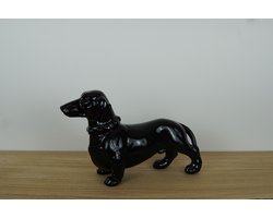 Beeld Teckel - Zwart - Raamdecoratie - Hond - Dachshund - Modern Interieur Design - Cadeau - Te Schilderen