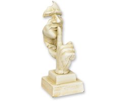 Beeld The Whisperer Gietijzer – Antiek Wit Decoratief Standbeeld – Unieke Stilleven Sculptuur met Vinger op de Lippen – Moderne Kunst Decoratie voor Woonkamer, Kantoor en Interieur