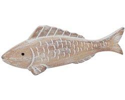 Beeld Vis white-wash 23x7,5x3,4cm
