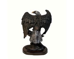 Beeldje Adelaar – Decoratief Standbeeld – Woonkamer & Kantoor – Hars Sculptuur – Perfect Cadeau – 26,5 cm