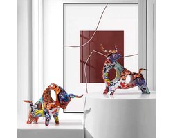 Beeldje, graffiti-ornamenten, hars paar katten, decoratie woonkamer, home store, kantoordecoraties, dierendecoratie