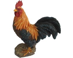 Beeldje haan - polystone - 25 cm - tuinbeeld - dierenbeeld