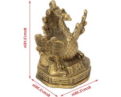 Beeldjes - Chinese Messing Phoenix Standbeeld Feng Shui Sculptuur Geluk Decoratieve Beeldjes voor Huisdecoratie Collectie - Vliegende Phoenix .