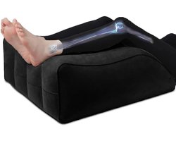 Beenkussen Opblaasbaar - 63x50cm - Beenverhoger - Leg Raiser - Voor in Bed - Venenkussen - Rugslaper - Beensteun Been Kussen - Wasbare Hoes - Leg Raiser - kniepijn, beenpijn, heuppijn en rugpijn te verlichten - Zwart