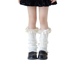 beenwarmers voor meisjes, met strik, gebreide beenwarmers, lange beenwarmers van wol, warm, gebreid, voor ballet, yoga