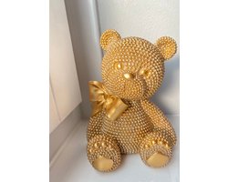 Beer deco goud met glitters - luxe bear - beertje -dierenbeeld - verzamelen - woondeco - accesoire - cadeau