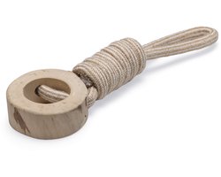 Beeztees Dirk - Hondenspeelgoed - L - Koffiehout/Katoen - 38x10 cm