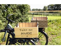 Beeztees Hondenfietsmand tekst hout