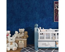 Beflockt behang in blauw 60CMx5M, fluwelen stof voor sieradenladen en kasten, zelfklevend vintage behang voor slaapkamer en gang
