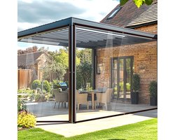 BeGrit Transparant zeildoek met ringen Waterdicht transparant zeildoek 2M x 2M Weerbestendig opvouwbaar zeildoek Terraszeildoek voor meubels Buitenplanten Kas Huisdierhok Dak Windscherm