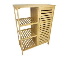 BEGRYF - Badkamer opbergkast - Bamboe - Met deur - 5 planken